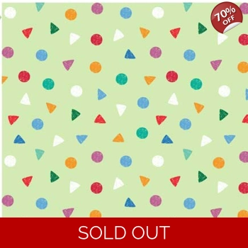 REMNANT - Michael Miller - Liza Lewis - Rainbow Dino - Dino Geo - Green - 53cm